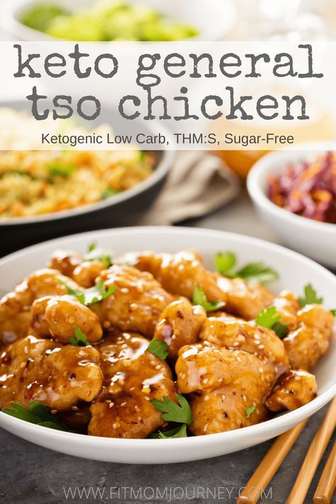 This recipe for Keto General Tso's Chicken tastes just as good - if not better - than the stuff you get from takeout. They're low carb, ketogenic, gluten free, sugar free, and a THM:S! General Tso's Chicken, Tso Chicken, General Tso Chicken, General Tso, Sugar Free Low Carb, Eat Pray, Gluten Free Sugar Free, Low Carb Chicken, Idee Pasto Sano