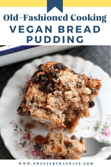 Looking for a delicious vegan bread pudding recipe? I have the perfect recipe made with plant-based ingredients that create a deliciously fruit, spiced pudding.  Get ready to enjoy a warm and comforting dessert that will leave you wanting more! Vegan Bread Pudding Recipes, Easy Vegan Bread, Fruit Bread Pudding, Stale Bread Recipes, Vegan Bread Pudding, Eggnog Bread Pudding, Festive Bread, Vegan Eggnog, Dried Fruit Mix