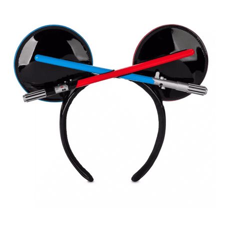 3D padded ears 3D dueling blue and red Lightsabers Red edges on left ear, blue edges on right ear Non-slip velour interior Embroidered ''MTFBWY'' text on side inspired by the Star Wars saga One size fits most adults Polyurethane / polyester 8 1/4'' H x 10 1/10'' W x 1 1/10'' D From pet and smoke free environment New with tag Star Wars Lightsaber, Minnie Ears Headband, Very Merry Christmas Party, Minnie Mouse Ears Headband, Star Wars Light Saber, Mouse Ears Headband, The Force Is Strong, Mickey Mouse Ears, Disney Ears