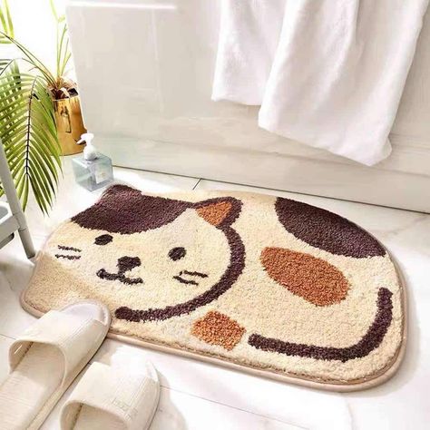 Cat Rug, Cat Bath, Image Chat, Entrance Mat, Shower Mat, Cat Mat, Fluffy Cat, Happy Cat, Floor Rug