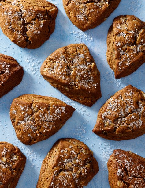 Gingerbread Scones / Jill Silverman Hough Gingerbread Scone, Gingerbread Scones, Spicy Gingerbread, Cinnamon Smell, Candied Ginger, Bulk Food, Winter Recipes, Holiday Cooking, Inspired Recipes