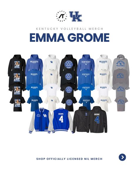 🔥 Emma Grome Collection 🏐 Level up your Kentucky Volleyball merch and support Emma with every purchase 💯 🛒 athletesthread.com/collections/emma-grome Kentucky Volleyball, Volleyball Merch, Kentucky Wildcats, July 10, Level Up, Wild Cats, Volleyball, Kentucky, Thread