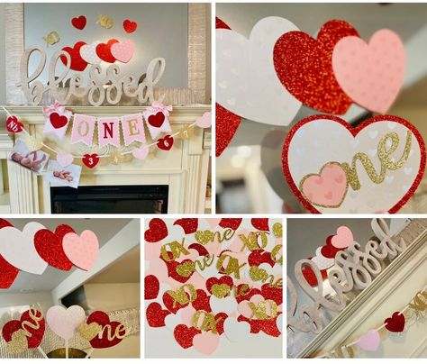 February Birthday Party Ideas, Sweetheart First Birthday, Heart Themed Birthday, 1 Year Birthday Party Ideas, Minnie Mouse Birthday Theme, Valentines Birthday Party, Birthday Package, Minnie Mouse Birthday Decorations, Heart Birthday