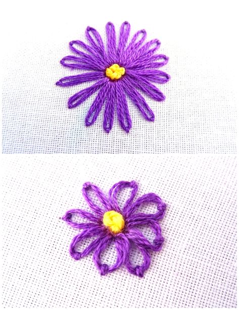 Lazy Daisy Embroidery Stitch Tutorial - Wandering Threads Embroidery Lazy Daisy Embroidery Design, Daisy Embroidery Design, Hand Embroidery Flower Designs, Chain Embroidery, Daisy Stitch, Daisy Embroidery, Embroidery Motif, Embroidery Lessons, Lazy Daisy Stitch