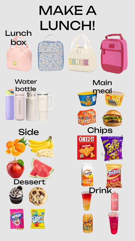 Lunch Boxes For Teens, Lunch Ideas For Teens, Quick School Lunches, Homemade School Lunches, Trip Essentials Packing Lists, Teen Boxing, Cute Drawings Of Love, Easy School Lunches, School Lunch Recipes