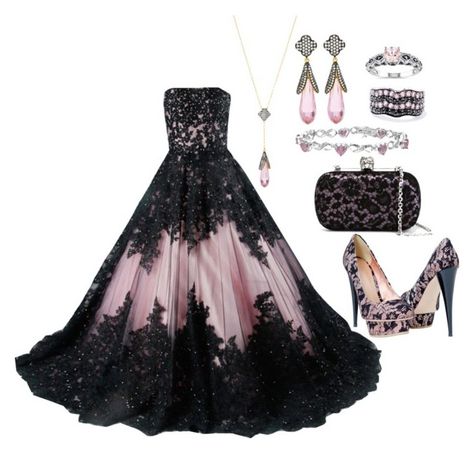 "Pink & Black Lace" by donnalynnginn ❤ liked on Polyvore featuring Freida Rothman, Treasure Lockets, Alexander McQueen and Miadora Pink And Black Dress Prom, Pink And Black Formal Dress, Pink And Black Dress Ball Gowns, Black And Pink Dresses, Black And Pink Gown, Black And Pink Prom Dress, Pink And Black Prom Dress, Rose Dress Outfit, Black Princess Dress