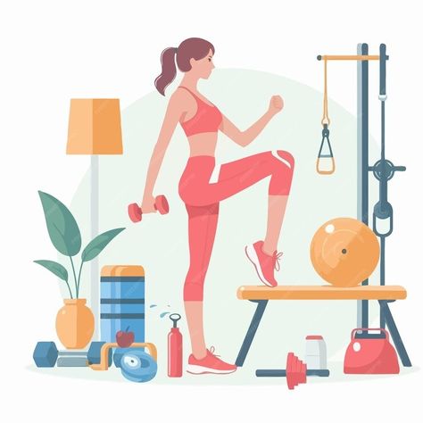 A cartoon of a woman doing fitness exercise | Premium AI-generated vector Exercise Cartoon, Clipart Free, Free Business Card Mockup, Sports Day, Thai Style, Business Card Maker, Flyer Maker, Poster Maker, Presentation Template Free