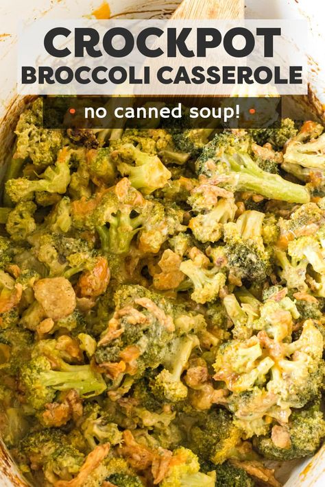 Cheesy Veggies Crockpot, Crockpot Broccoli Cheese Casserole, Crockpot Broccoli Recipes, Crockpot Recipes With Broccoli, Broccoli Casserole Slow Cooker, Crock Pot Broccoli Rice Casserole, Broccoli Recipes Crockpot, Broccoli In Crockpot, Broccoli Casserole Crockpot