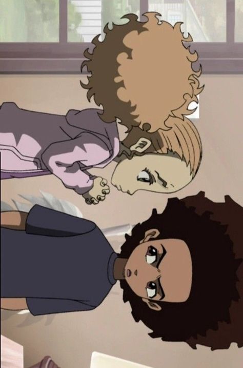 Jasmine Boondocks Pfp, Boondocks Huey And Jasmine, Boondocks Art Style, Boondocks Matching Pfp, Cartoon Characters With Curly Hair, Boondocks Painting, Curly Hair Pfp Cartoon, Boondocks Wallpaper, Boondocks Characters