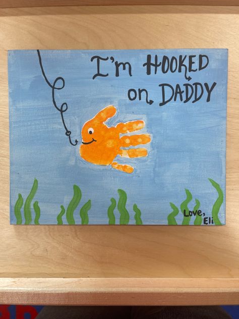 Handprint Fathers Day, Baby Art Crafts, Kids Fathers Day Crafts, Diy Father's Day Crafts, Dad Crafts, Easy Fathers Day Craft, Fathers Day Art, Diy Easter Gifts, Baby Art Projects