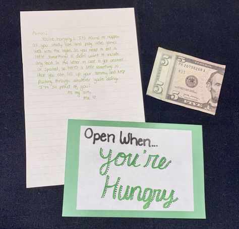 Open When Your Hungry, Open When You Are Hungry, Open When Letters For Boyfriend, Open When Letters, Letters To Boyfriend, Diy Gifts For Him, Love Box, Open When, Ideas Birthday