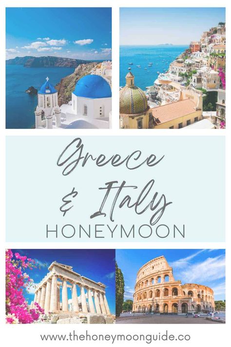 Why pick one when you can have two! If you're thinking about a honeymoon in Greece and a honeymoon in Italy. Let's show you how to plan a Greece and Italy honeymoon...Click the link to read or pin to read later! ✈️🤍 Italy And Greece Honeymoon, Amalfi Coast Honeymoon, Italy Honeymoon Itinerary, Honeymoon In Greece, Honeymoon In Italy, Greece And Italy, Italian Honeymoon, Honeymoon Itinerary, Santorini Honeymoon