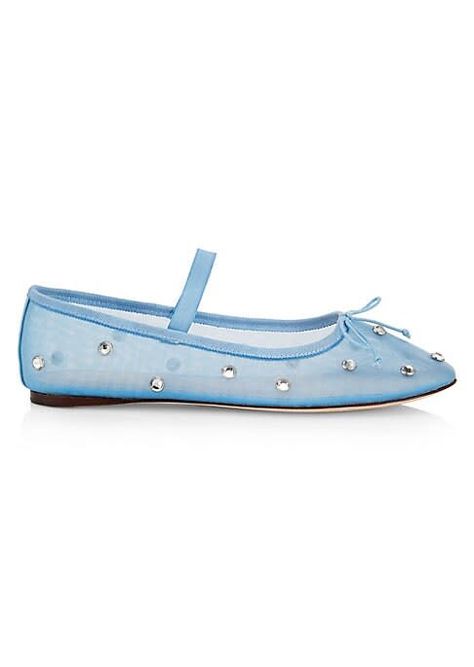 Loeffler Randall - Leonie Crystal Mesh Ballet Flats $275.00 Summer Shoes Trends, Satin Ballet Flats, Chic Logo, Rhinestone Flats, Black Ballet Flats, Blue Flats, Loeffler Randall, Casual Loafers, Leather Ballet Flats