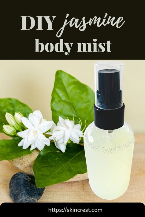 A bottle of jasmine body mist on wooden background. Body Mist Diy, Body Spray Recipe, Diy Body Spray, Perfume Oil Recipes, Diy Perfume Recipes, Jasmine Perfume, Diy Scent, Diy Body Butter, Our Senses