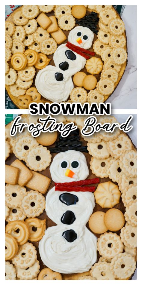 Snowman Frosting Board Snowman Frosting Board, Frosting Boards, Snowman Party Ideas, Frosting Board, Snowman Theme, Butter Board, Candy Corn Cookies, Dip Recipes Appetizers, Frosty Snowman