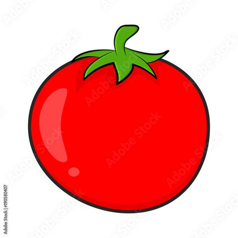 Tomato Cartoon, Tomato Drawing, Red Tomato, Cartoon Images, Easy Drawings, White Background, Stock Vector, Stock Images, White