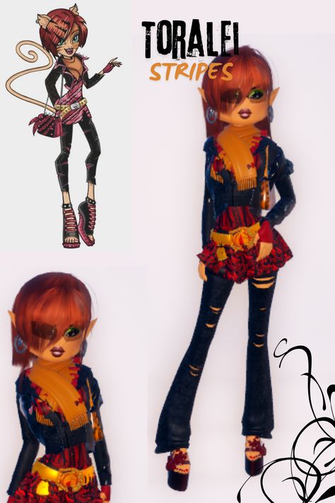 #Monsterhigh #Dresstoimpress #Dti Toreli Stripe Monster High, Toralei Monster High, Childhood Aesthetic, Dti Fits, Cartoon Icons, Costume Ideas, Monster High, Dress To Impress, Halloween Costumes