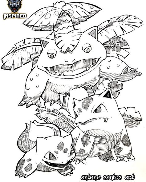 Bulbasaur Drawing, Bulbasaur Evolution, Venusaur Pokemon, Drawing Pokemon, Pokemon Painting, Pokemon Bead, Pokemon Bulbasaur, Pokemon Sketch, Pokemon Tattoo