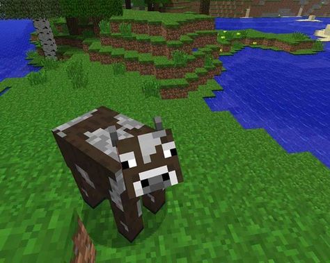 "Moo!" - Cow #Minecraft Mine Core, Minecraft Cow, Minecraft Animals, Cow Icon, Cow Tattoo, Cow Wallpaper, Moo Cow, Lil Bro, Minecraft Fan Art