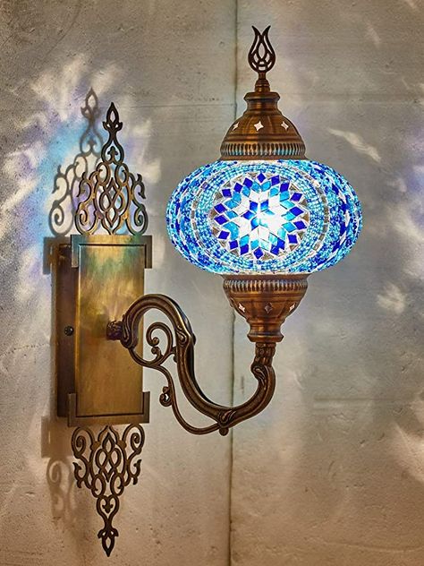 (25 Colors) DEMMEX 2020 Turkish Moroccan Tiffany Style Mosaic Wall Sconce Lamp Light - - Amazon.com Bohemian Light Fixtures, Moroccan Light Fixture, Turkish Lights, Turkish Decor, Turkish Mosaic Lamp, Turkish Tile, Moroccan Lighting, Turkish Lamps, Moroccan Lamp