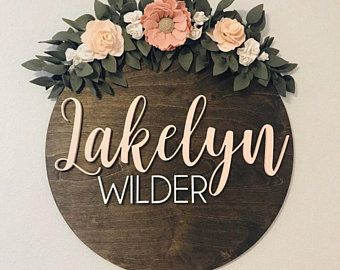 Custom Nursery Sign, Unisex Baby Names, Sweet Baby Names, Personalized Wooden Signs, Custom Name Sign, Girl Nursery Room, Custom Nursery