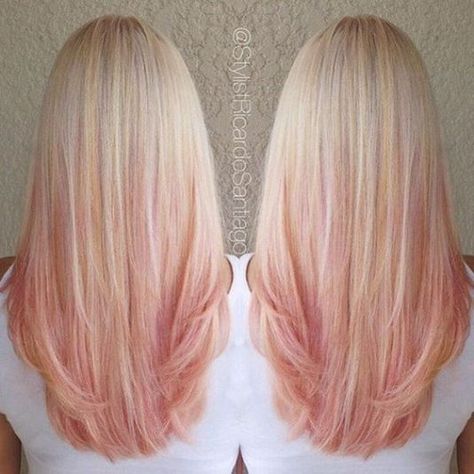 Rose Gold Hairstyles, Gold Hairstyles, Light Pink Hair, Pink Blonde Hair, Hair Color Rose Gold, 2023 Hair, Blonde Roots, Hair Idea, Girl Haircuts