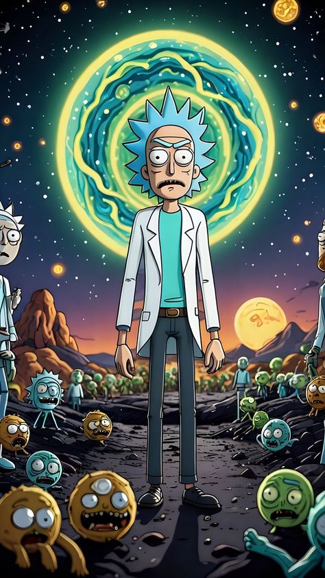 free wallpapers 4K rick sanchez, rick and morty, cartoon, tv series, character, portal, creatures, art for mobile and desktop Rick And Morty Cartoon, Morty Wallpaper, Rick And Morty Image, Rick And Morty Quotes, Rick And Morty Poster, Trippy Iphone Wallpaper, Wallpapers Cartoon, Best Gaming Wallpapers, Rick Sanchez