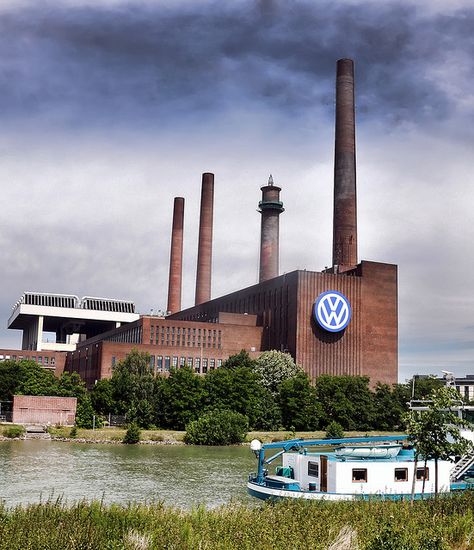 Volkswagen Factory Wolfsburg, Germany--picked up first NEW car and toured Europe for a month. Old Factory Building, Volkswagen Factory, Volkswagen Germany, Vw Beetle Classic, Golf Mk2, Ferdinand Porsche, Vw Vintage, 1 Am, Factory Building