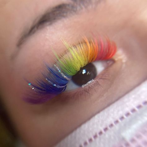 Pride Lash Extensions, Pride Lashes, Lash Patterns, Rainbow Lashes, Master Cosmetologist, Lash Ideas, Lash Boss, Lash Maps, Holloween Makeup