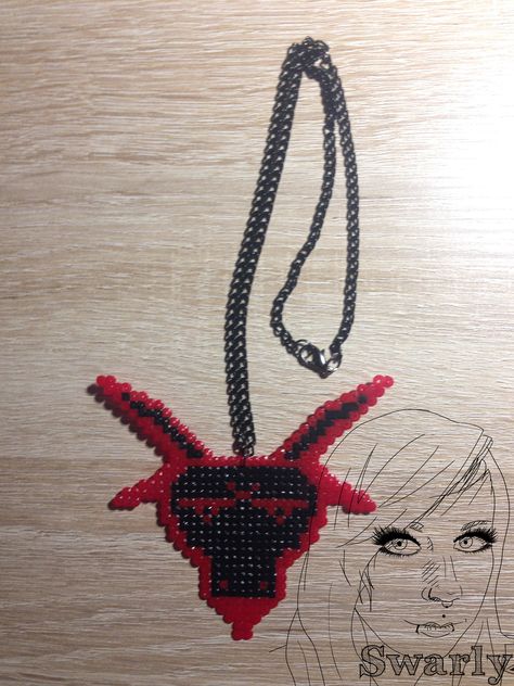 Baphomet Perler Cross Stitch Borders, Kandy, Perler Bead Patterns, Bead Patterns, Perler Bead, Hama Beads, Perler Beads, Beading Patterns, Pixel Art