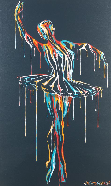 Dripping Paint Art, Music Art Painting, Cute Easy Paintings, Dripping Paint, Art Ballet, Drip Art, Dance Paintings, Music Painting, Glowing Art