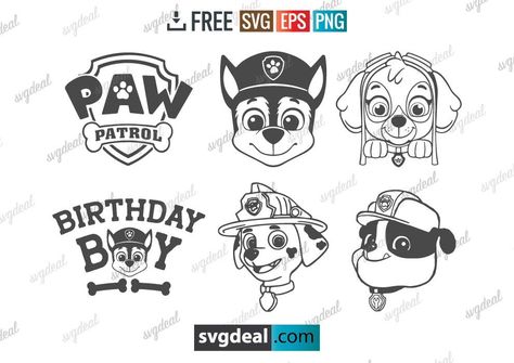 Paw Patrol Birthday Shirt Cricut, Paw Patrol Vinyl Shirt, Paw Patrol Birthday Shirt Svg, Paw Patrol Cricut Ideas Birthday Parties, Cricut Paw Patrol Projects, Paw Patrol Cricut Ideas, Paw Patrol Svg Files Free, Paw Patrol Silhouette, Cricut Paw Patrol