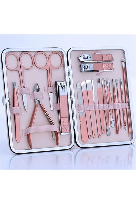 Rose Gold Manicure, Manicure Routine, Eyebrow Scissors, Gold Manicure, Thick Nails, Pink Manicure, Manicure Gel, Pedicure Set, Nail Scissors