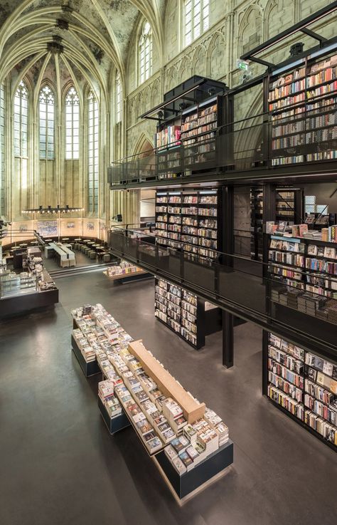 Photo 8 of 12 in The World’s Top Bookshops Will Make You Want to Drop Everything and Read - Dwell Metal Interior Design, Reading Room Decor, Gothic Library, Library Cafe, Elegant Home Office, Church Conversions, Vintage Bookshelf, Library Inspiration, Library Aesthetic