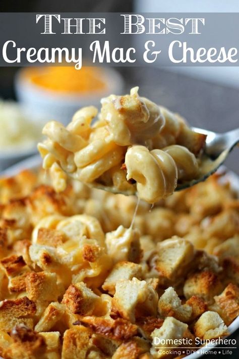 THE BEST EVER CREAMY MAC & CHEESE Spiral Noodles, Creamy Mac And Cheese, Pecorino Romano, Romano Cheese, Coarse Salt, Elbow Macaroni, Mac Cheese, White Cheddar, Cheese Recipe