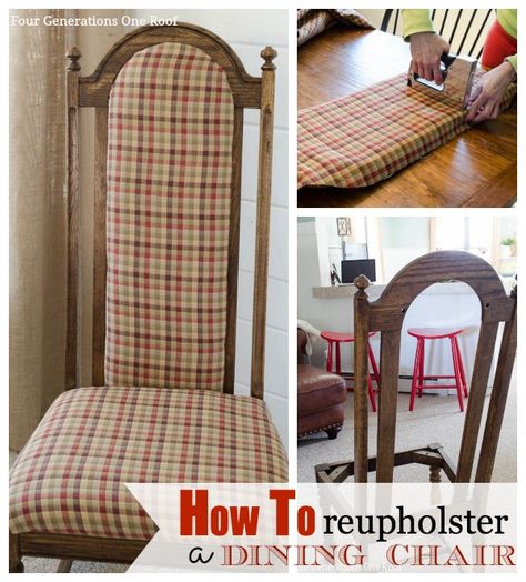 My mom has had her original dining chairs for 30+ years and she finally asked me to recover them! Do you have dining chairs you would love to reupholster? Come see how we changed my mom's chair fabric in under 1 hour! Quick & easy tutorial! @Mandy Bryant Bryant Dewey Generations One Roof Diy Dining, Burlap Curtains, Reupholster Furniture, Dining Chair Slipcovers, Diy Chair, Furniture Restoration, Redo Furniture, Diy Home Improvement, For The