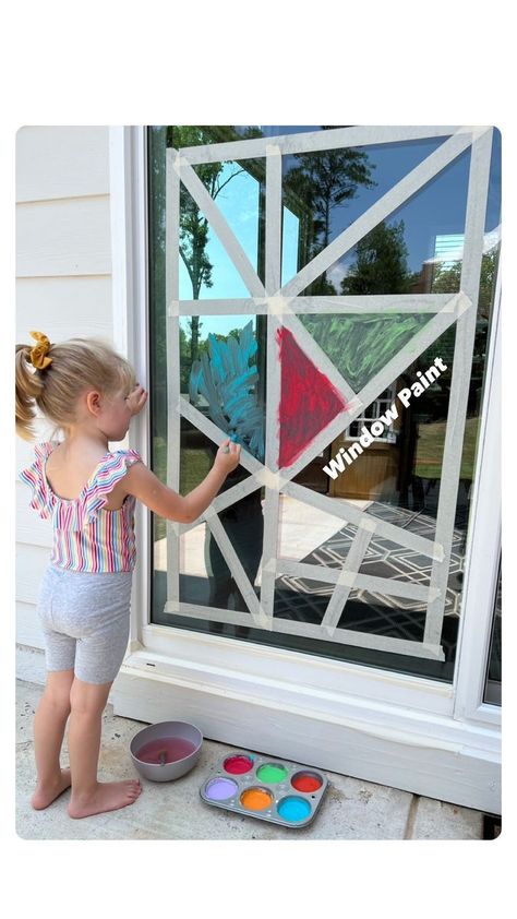 Rozanne | Bright Little Brains on Reels | The Blaze · SHE Washable Window Paint, Corn Starch And Water, Window Paint, Toddler Hacks, Me Cover, Paint Recipe, Summer Play, Window Sills, Door Frames