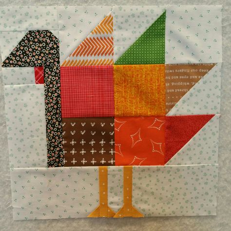 Turkey quilt block, pattern Bee in my Bonnet Wheat Quilt Block, Fall Quilt Blocks Free Pattern, Turkey Quilt Block Free Pattern, Duck Quilt Block, Turkey Quilt Block, Turkey Quilt, Thanksgiving Sewing, Quilt Block Free Pattern, Farm Quilt Patterns