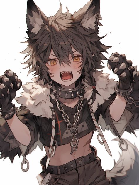 Human X Werewolf, Anime Wolf Boy, Cute Werewolf, Anime Fox Boy, Wood Walker, Werewolf Drawing, Wolf Boy, Wolf People, Anime Goth