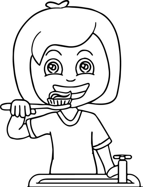 cool Dental Girl Brushed Tooth Coloring Page Girl Brushing Teeth, Teeth Clipart, Teeth Images, Teeth Drawing, Batman Coloring Pages, Abc Coloring Pages, Brush Teeth Kids, Abc Coloring, Pokemon Coloring