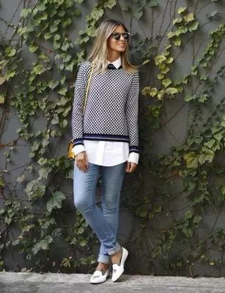 White Loafers Outfit Women, White Loafers Outfit, Autumn Outfit Ideas, White Loafers, Loafers Outfit, Blue Jean Outfits, Estilo Preppy, Evening Outfits, Work Wear Women