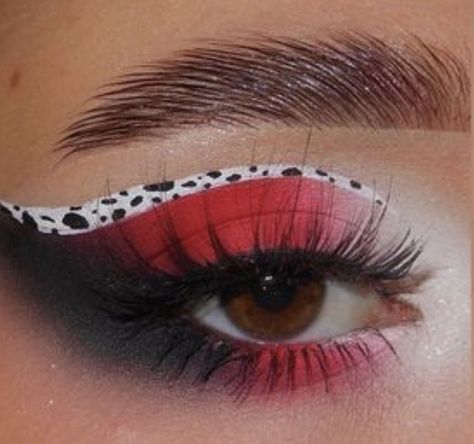 Cruella Devil Makeup, Cruella Deville Makeup, Devil Makeup, Cruella Deville, Red Makeup, Halloween Make Up, Halloween Make, Makeup Inspiration, Eye Makeup