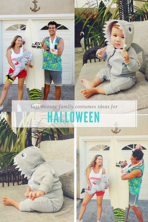 last minute halloween costume, baby shark costume DIY, baby halloween costume Baby Shark Costume Diy, Shark Family Costume, Shark Costume Diy, Diy Shark Costume, Baby Shark Costume, Baby Ewok Costume, Shark Baby Costume, Costume Family