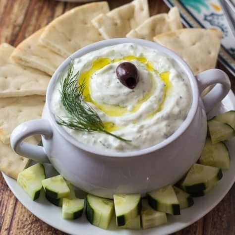 I learned how to make this tzatziki recipe while I was visiting Athens - everyone who tries it says it's the authentic recipe they were looking for! Authentic Tzatziki Sauce Recipe, Greek Tzatziki, Tzatziki Sauce Recipe, Greek Appetizers, Tzatziki Recipes, Gazpacho Recipe, Homemade Tzatziki, Healthy Snack Options, Tzatziki Sauce