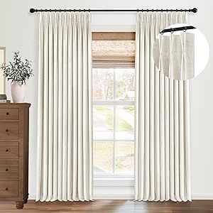 Amazon.com: CAPALOCA Linen Pinch Pleated Curtains 100% Blackout Pinch Pleat Curtains 108 Inches Long 2 Panels Linen Blackout Curtains for Bedroom,Pinch Pleat Drapes with Hooks,40" W x 108" L,Natural : Home & Kitchen Curtains Pinch Pleat, Pinch Pleated Curtains, Pinch Pleat Drapes, Pinch Pleat Drape, Linen Blackout Curtains, Curtains Blackout, Pleat Curtains, Pleated Drapes, Pinch Pleat Curtains