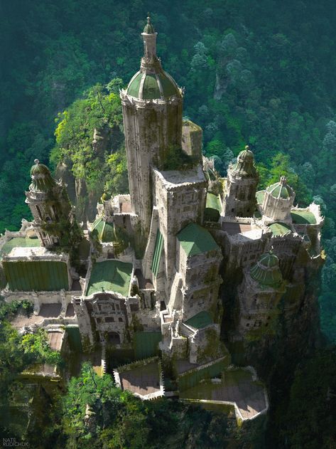 ArtStation - Castle Sequence, Nate Rudichuk Types Of Fiction, Anime Land, Novel Inspiration, House Silhouette, Environment Painting, Temple Ruins, Concept Map, Fantasy City, Fantasy Castle