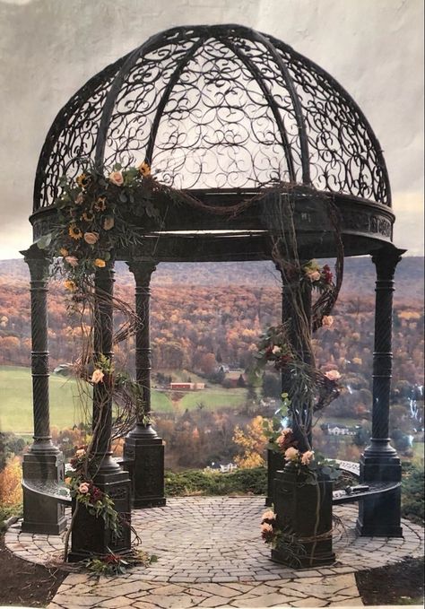 Gothic Gazebo, Yard Gazebo, Black Gazebo, Victorian Gazebo, Pavillion Wedding, Gazebo Wedding Decorations, Gazebo Decor, White Gazebo, Gazebo Decorations