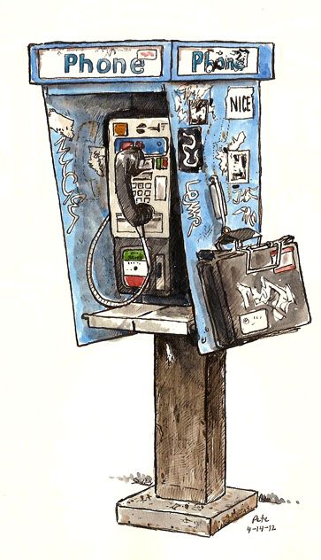 G st phonebox Booth Drawing, Boring Conversation, Výtvarné Reference, Architecture Drawing Art, Phone Booth, Seni Cat Air, Urban Sketchers, Lukisan Cat Air, Arte Sketchbook