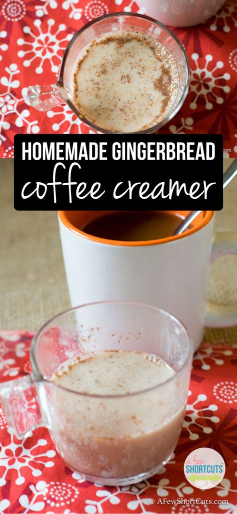 Oh my heavens! There used to be a store-bought gingerbread coffee creamer that was “delightful ... Gingerbread Creamer, Gingerbread Coffee Creamer, Homemade Coffee Creamer Recipe, Jitter Juice, Gingerbread Coffee, Coffee Creations, Homemade Dressings, Easy Gingerbread, Homemade Coffee Creamer