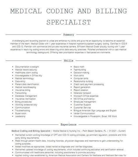 Medical Billing And Coding Specialist Objectives | Resume Objective | LiveCareer Medical Coder, Medical Billing And Coding, Billing And Coding, Resume Objective, Employee Management, Medical Terminology, Medical Coding, Computer Skills, Relationship Building